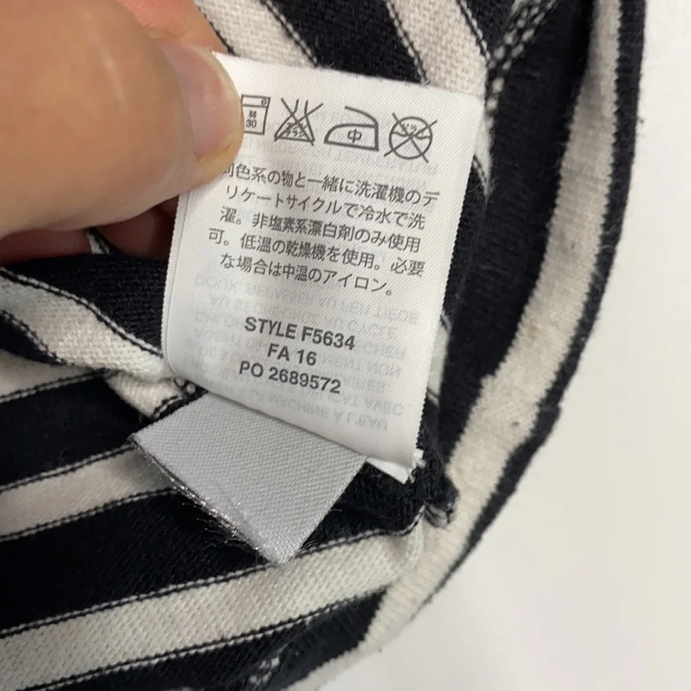 J Crew Black and White Sailor Funnel Neck Shirt XXS